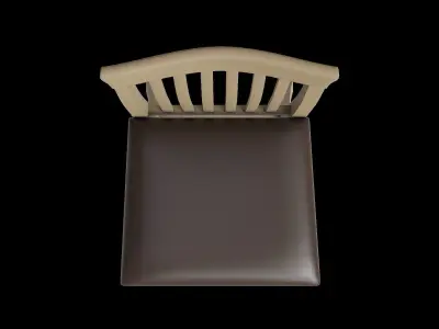 Farmhouse Wooden Stool Bar Low-poly 3D model