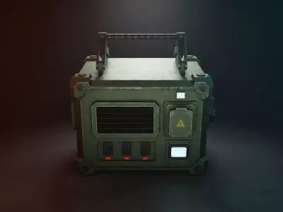 Power Supply Crate or Generator Unit Low-poly 3D model