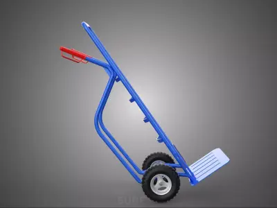 BLUE HAND TRUCK HANDTRUCK DOLLY SACK BARROW TROLLEY BOX CART TIP 3D model