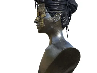 Statue of a lady on a horse 3D model