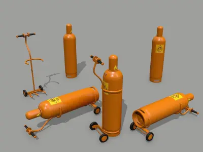 gas cylinder Low-poly 3D model 9