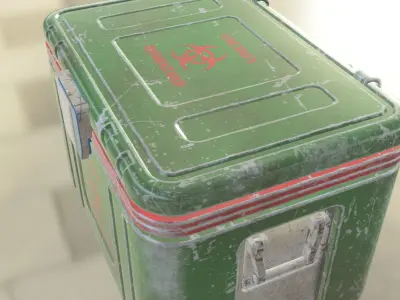 Biohazard Storage Crate  Contaminated Supply Case 3D model