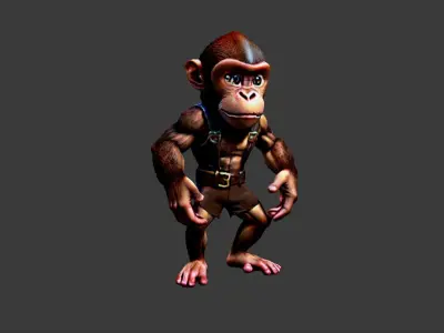 Monkey Low-poly 3D model