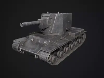 KV-2 low poly black Low-poly 3D model