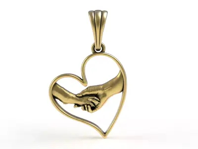 Father Love Heart Pendant 3D print model