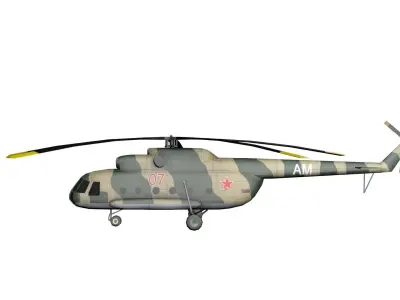 Mi-8 Russian Military Helicopter Low-poly Free low-poly 3D model