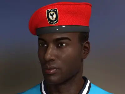 Wool Military-Style Beret Package 3D model