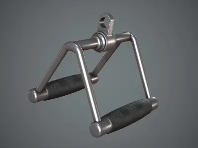 Gym Equipments Push Pull Handle Bar Cable Rope Low-poly 3D model