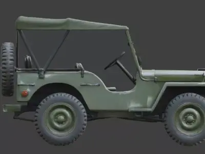 WWII Utility Jeep 3D  Low-poly 3D model