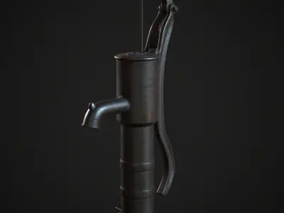 Hand Pump Water High Poly 3D model