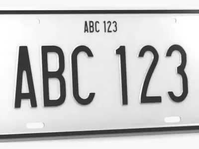 CAR LICENSE PLATE Low-poly 3D model