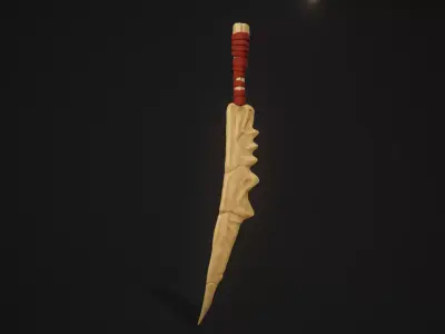 skeletal Bone sword Low-poly 3D model
