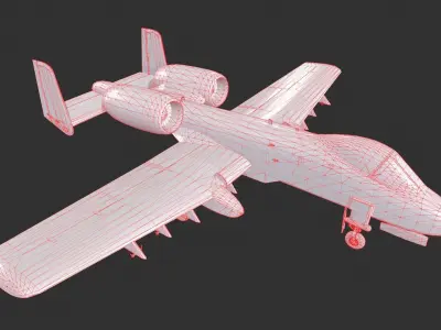Fairchild Republic Ground Attack Plane Low-poly 3D model