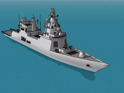 TF-2000 Air Defense Destroyer  Turkish Navy 3D Model 3D model