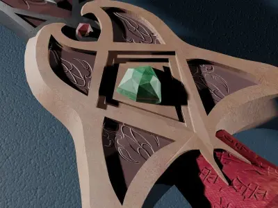 Lotus sword Low-poly 3D model