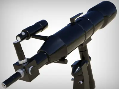 Realistic Telescope Lowpoly Blender model Low-poly 3D model