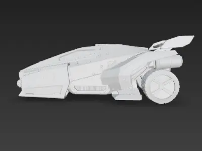 3D Printable Sci Fi Themed Decorative Vehicle Model 3D print model