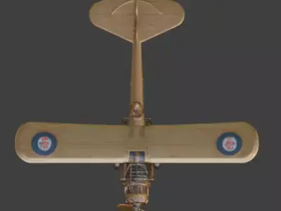 Stylized 3D Steampunk Reconnaissance Aircraft Low-poly 3D model