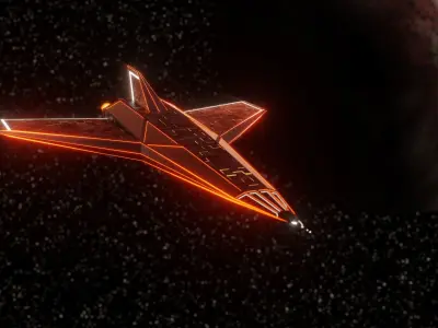 Futuristic Spacecraft Low-poly 3D model