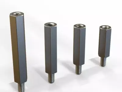 M4 Hexagonal Stud Connector Screw-Nut 3D print model