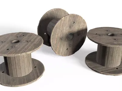 Industrial Spool Low-poly 3D model