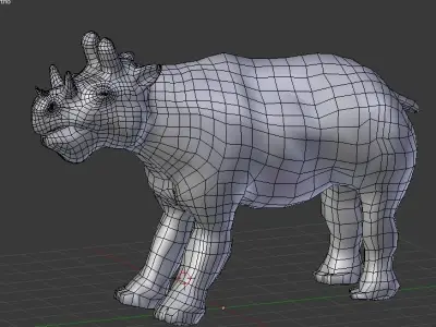 uintatherium 3d rhinoceros Low-poly 3D model