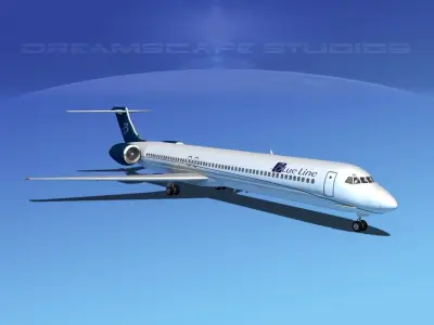 Douglas MD-80 Blue Line 3D model