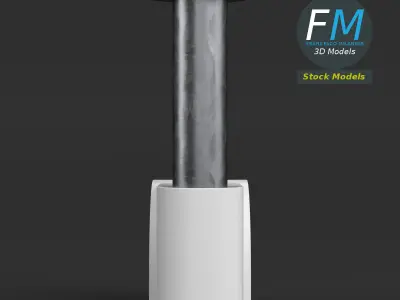 PVC cable clip 3D model