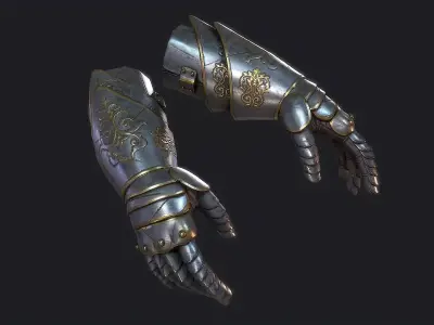 Armor Gloves  Low-poly 3D model