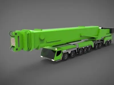 heavy mobile crane Low-poly 3D model