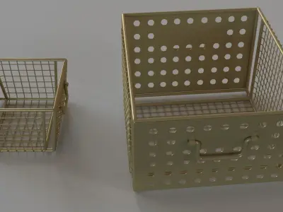 Perforated Metal Storage Large and Small 3D model