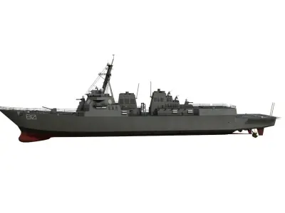 arleigh burke destroyer Low-poly 3D model