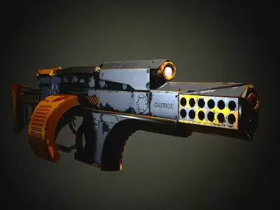 Stylized Gun Low-poly 3D model