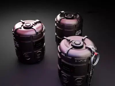 Smoke Grenade- Sci Fi Gadget Low-poly 3D model