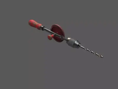 Hand drill Low-poly 3D model get