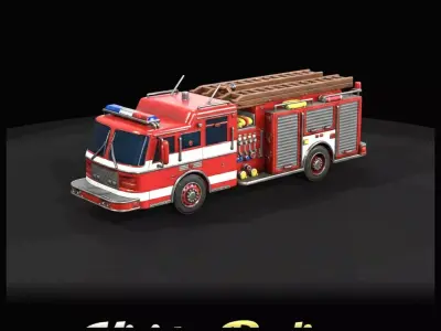 1-87 05 Fire Truck USA Print Ready STL 3D print model
