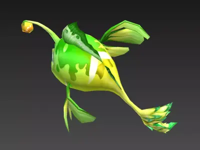 lantern fish Low-poly 3D model