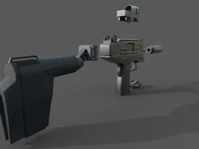 UZI-Pro gun Low-poly 3D model
