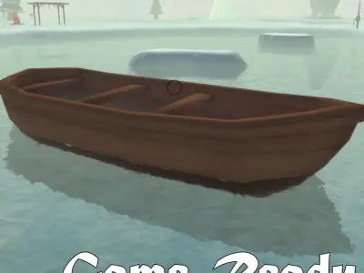 cartoon woodenboat 3D model