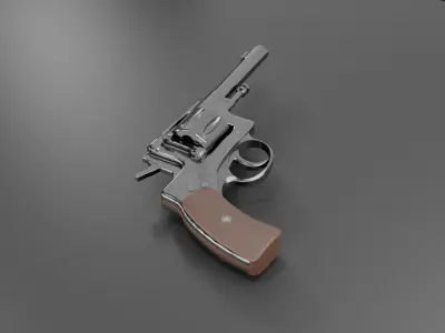 Revolver Nagan Low-poly 3D model