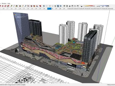 Sketchup Commercial Complex 144 3D model