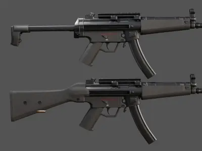 MP 5 Game Ready two guns Free low-poly 3D model