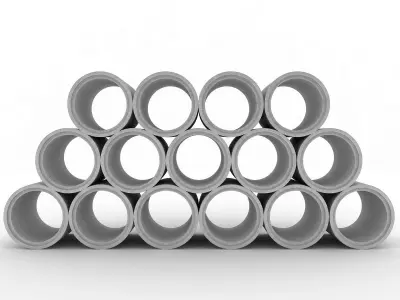 Concrete Pipes Stack 3D model
