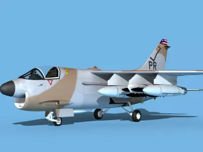 Chance Vought A-7E Corsair II V14 PR ANG 3D model