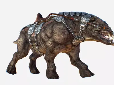 Creature mount Mastodont Free low-poly 3D model