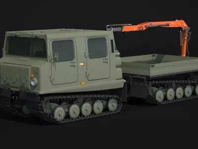 Bandvagn Bv 206 Crane Trailer 3D model