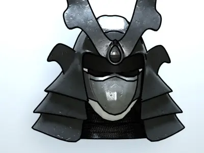 Samurai Helmet Low-poly 3D model