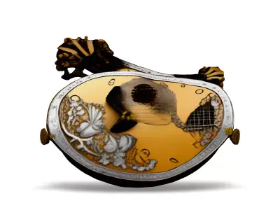 Ornate Lute Guitar 3D Model Low-poly 3D model