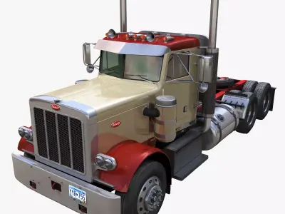 Peterbilt 359 1980 truck Low-poly 3D model