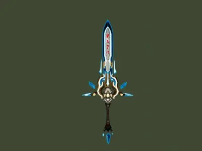 Crystal Storm Blade Low-poly 3D model